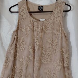 Alstyle Beige Floral Women's Blouse